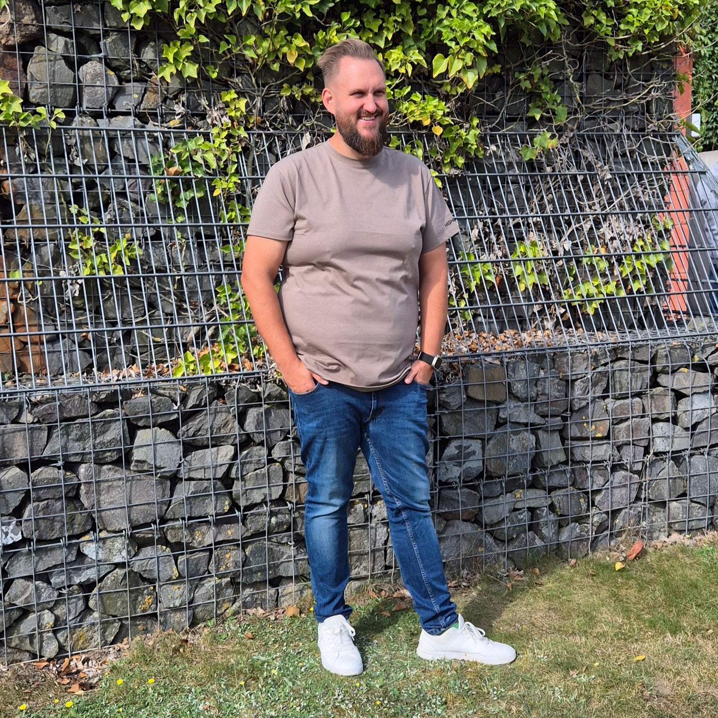 T-Shirt Oliv/Schlamm Überlänge Tall