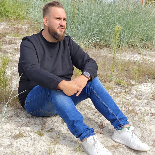 Sweatshirt schwarz in Überlänge Tall