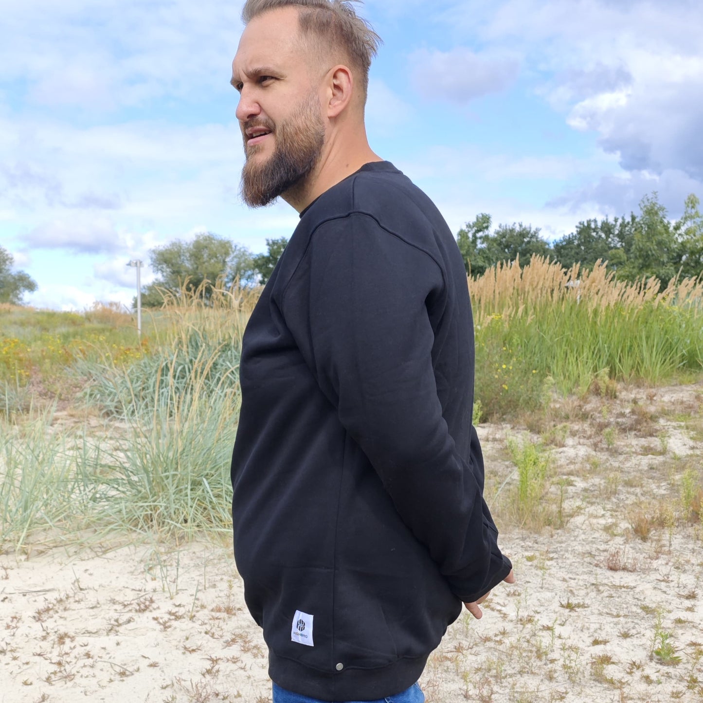 Sweatshirt schwarz Überlänge Tall