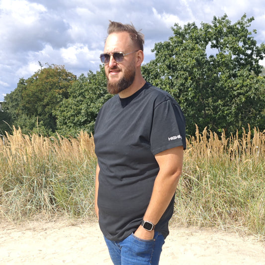 T-Shirt schwarz Überlänge Tall