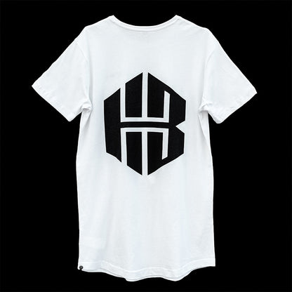 T-Shirt (Weiß/Schwarz) in Überlänge - Tall