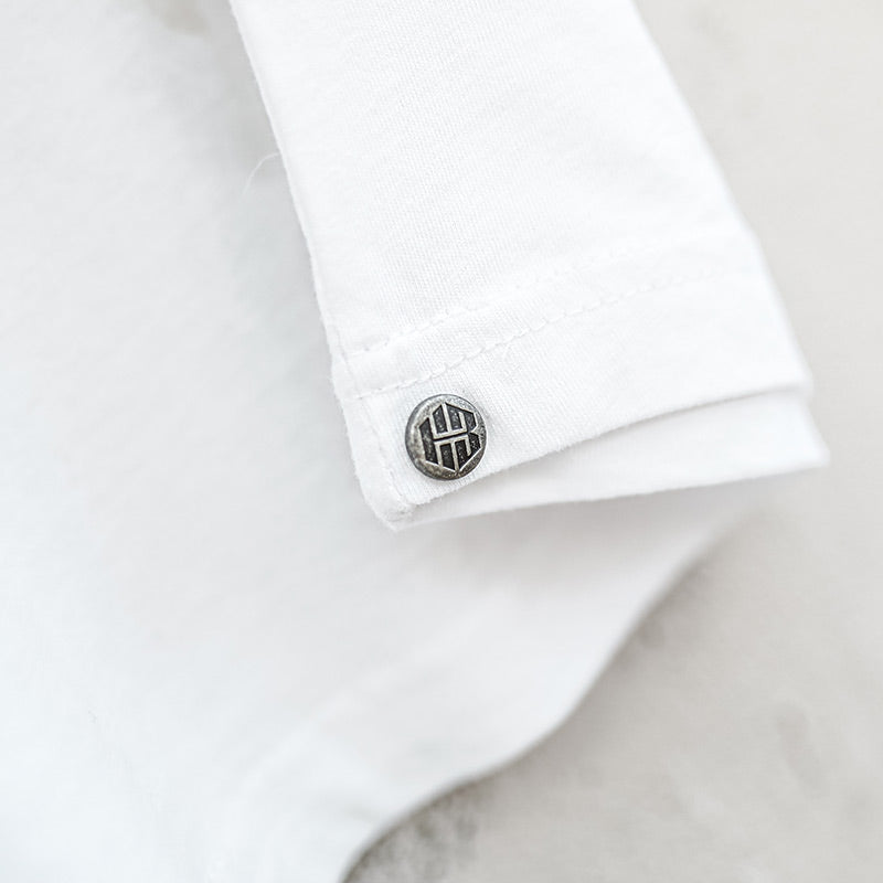 T-Shirt (Weiß/Schwarz) in Überlänge - Tall
